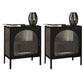 1 Door Industrial Accent Table Nightstand Antique Finish Bed Nightstand Black 2 Piece Set Clearhalo 'Bedroom Furniture' 'furn' 'furn_night_stand' 'Furniture' 'night_stand' 'Nightstands' 6791653