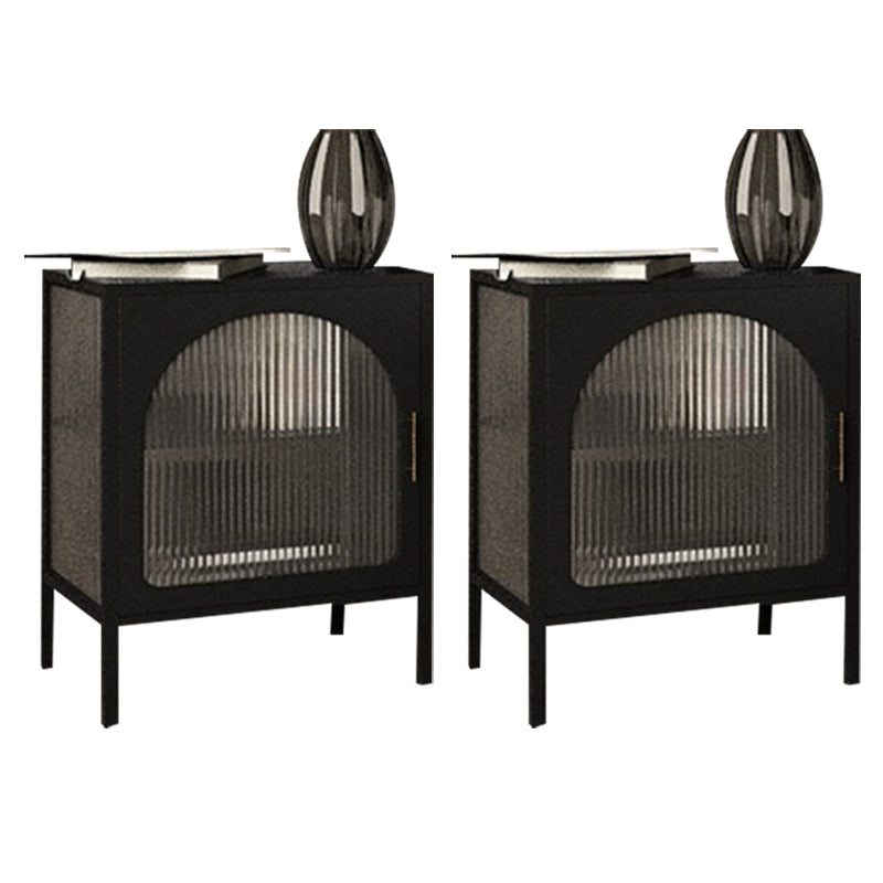 1 Door Industrial Accent Table Nightstand Antique Finish Bed Nightstand Black 2 Piece Set Clearhalo 'Bedroom Furniture' 'furn' 'furn_night_stand' 'Furniture' 'night_stand' 'Nightstands' 6791653