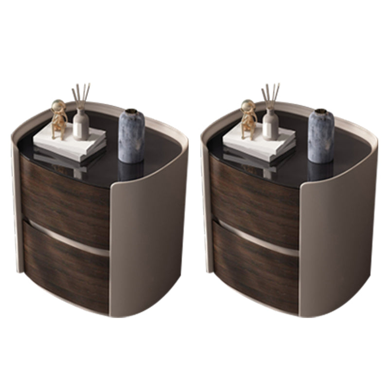 2-引き出しコンテンポラリーナイトスタンドアンティークフィニッシュベッドサイドキャビネット