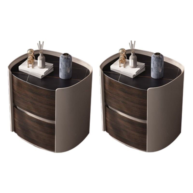 2-引き出しコンテンポラリーナイトスタンドアンティークフィニッシュベッドサイドキャビネット