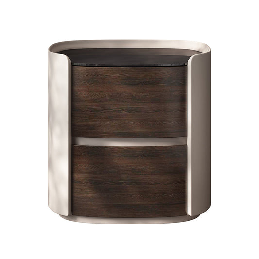 2 - Schublade zeitgenössischer Nachttisch antiker Finish -Nachtkabinett