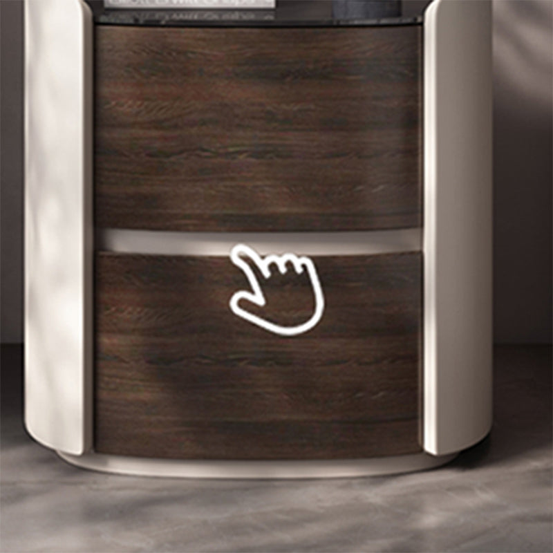 2-引き出しコンテンポラリーナイトスタンドアンティークフィニッシュベッドサイドキャビネット