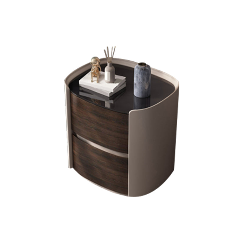 2-引き出しコンテンポラリーナイトスタンドアンティークフィニッシュベッドサイドキャビネット