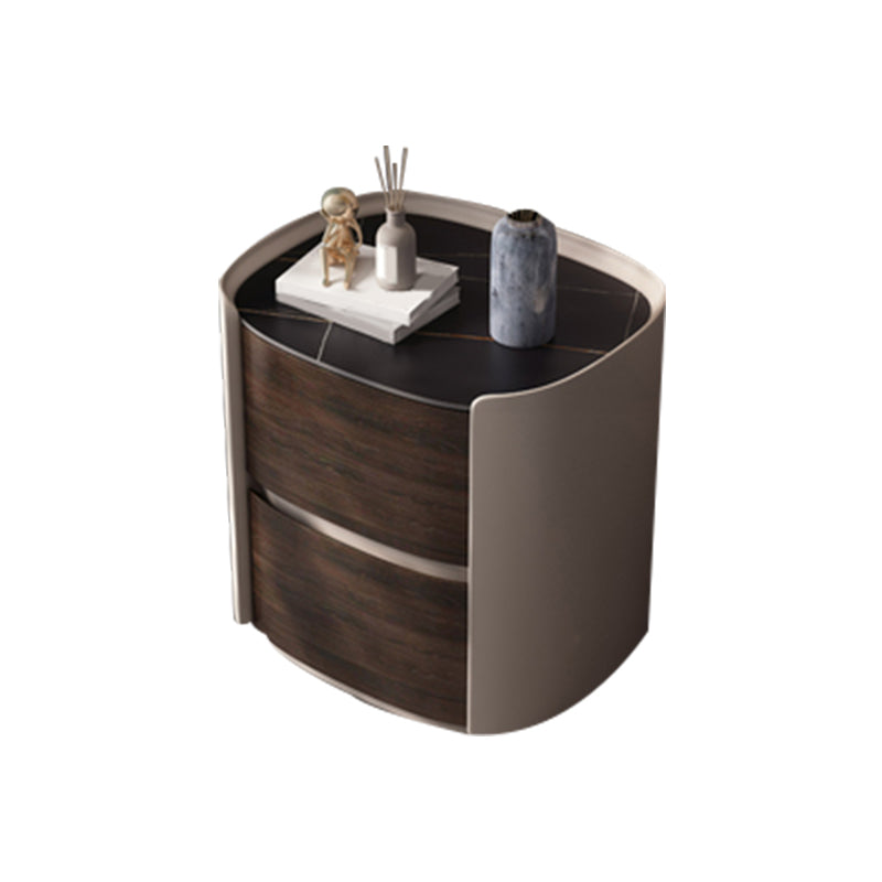 2-引き出しコンテンポラリーナイトスタンドアンティークフィニッシュベッドサイドキャビネット