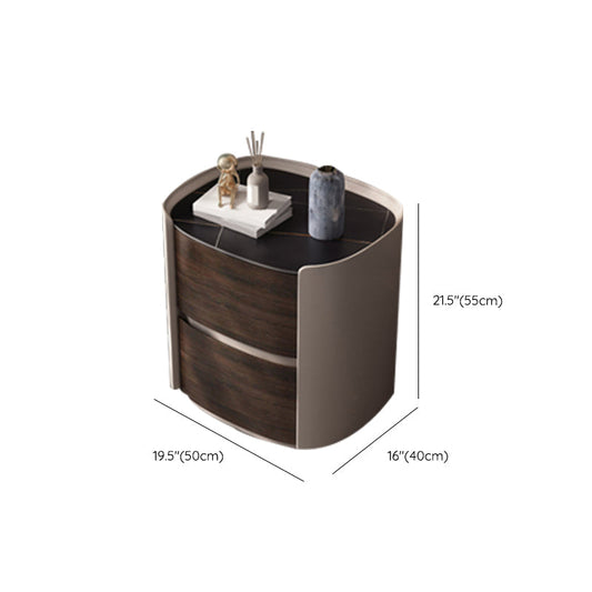 2 - Schublade zeitgenössischer Nachttisch antiker Finish -Nachtkabinett