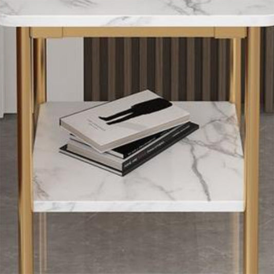 Zeitgenössischer Akzenttisch Nachttisch antiker Abschluss Nachttisch mit 2 Regalen