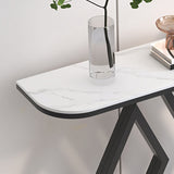 Tavolo di accento di metallo moderno mezza luna di divano console di divano in pietra per hall