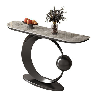 Tavolo accento console glam di divani console di finitura antica in pietra