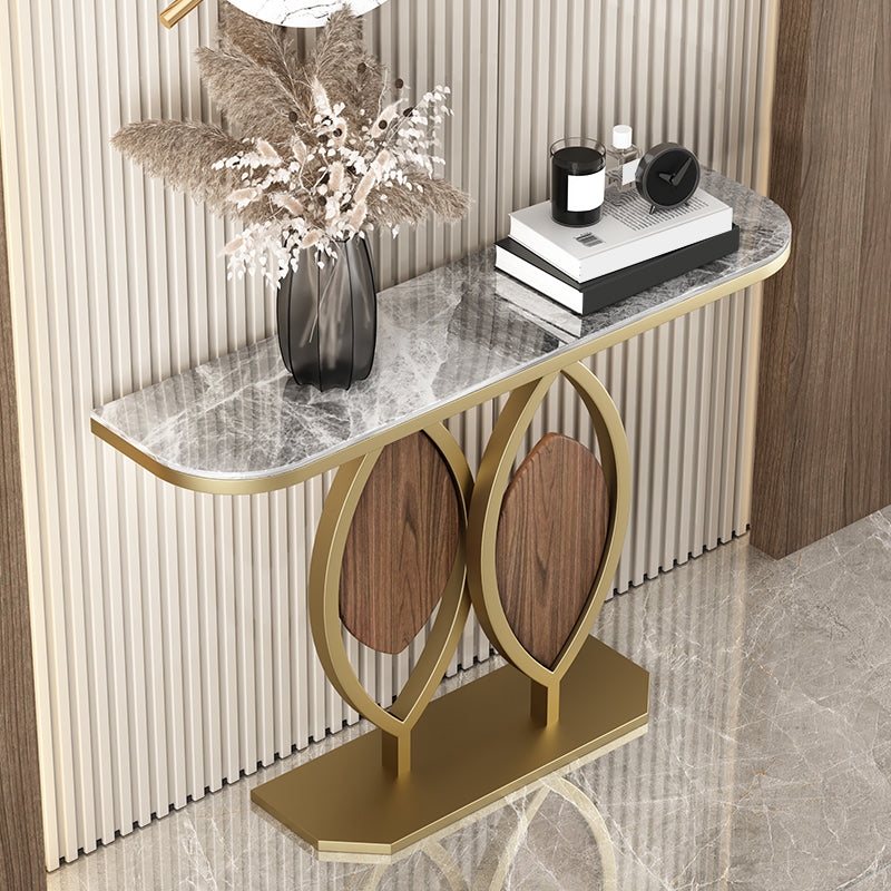 グラムコンソールアクセントテーブルアンティークフィニッシュハーフムーンコンソールテーブル