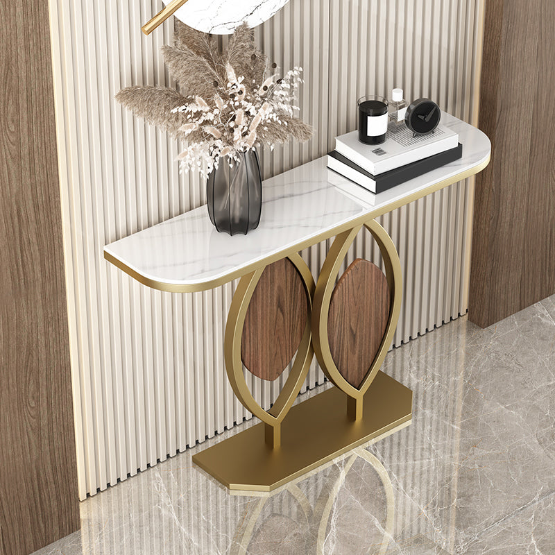 グラムコンソールアクセントテーブルアンティークフィニッシュハーフムーンコンソールテーブル