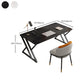 Modern Office Desk Antique Finish Writing Desk with Metal Legs