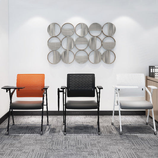 Silla de conferencia contemporánea silla de escritorio de marco de metal con brazo