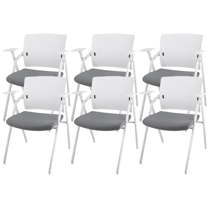 Eigentijdse conferentiestoel metalen framebureau stoel met arm