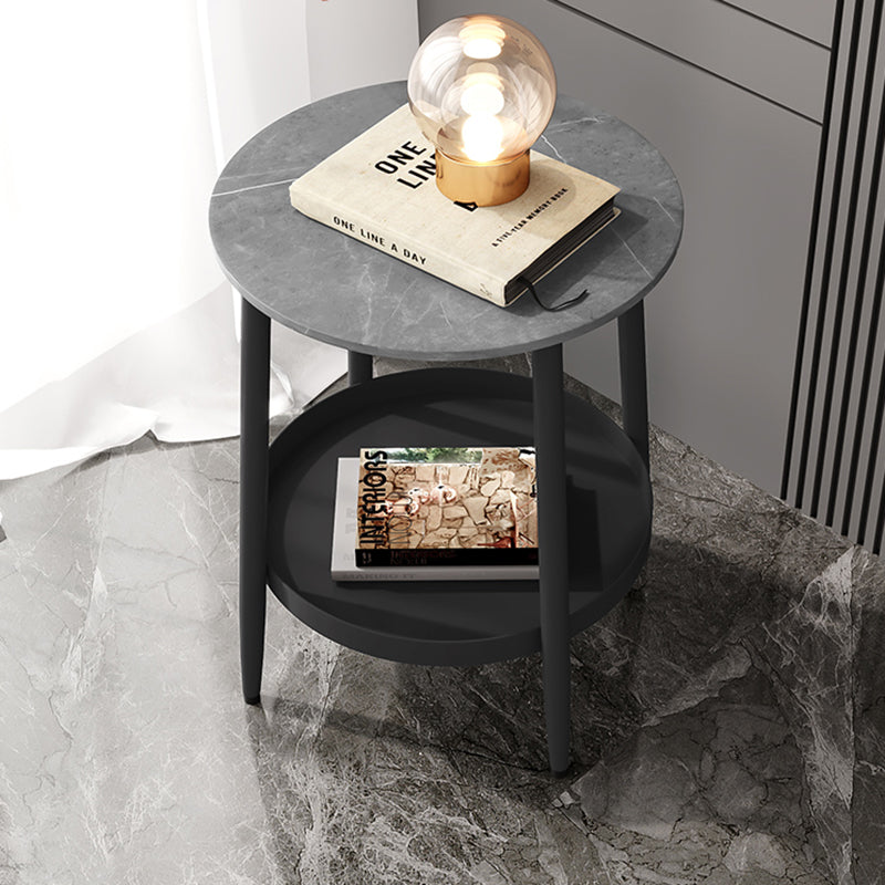 Contemporary Accent Table Nightstand Antique Finish Open Storage Bed Nightstand Clearhalo 'Bedroom Furniture' 'furn' 'furn_night_stand' 'Furniture' 'night_stand' 'Nightstands' 6792813