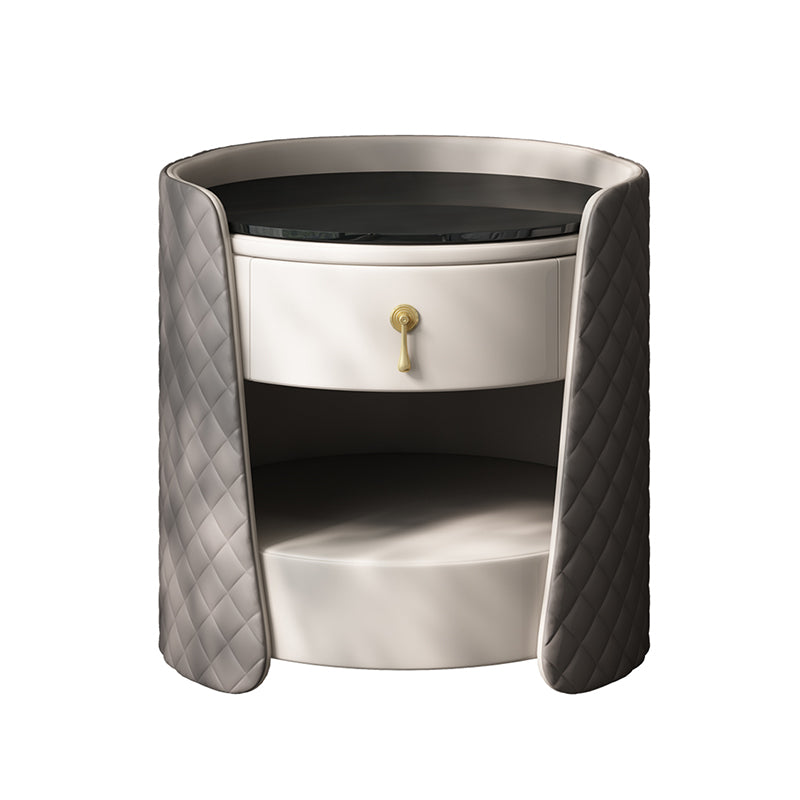 1 - Cassetto di accento contemporaneo comodino antico comodino da letto di stoccaggio aperto