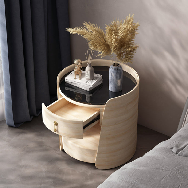 1 - Cassetto di accento contemporaneo comodino antico comodino da letto di stoccaggio aperto