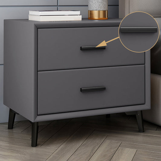 2 - Schublade zeitgenössischer Akzenttisch Nachttisch Kunstlederbett Nachttisch