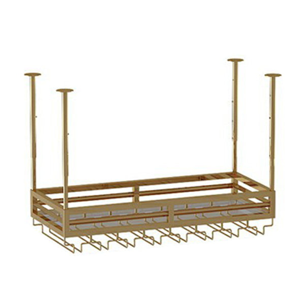 Soporte de vino de metal moderno botella de vino colgante y estante de vidrio para bar