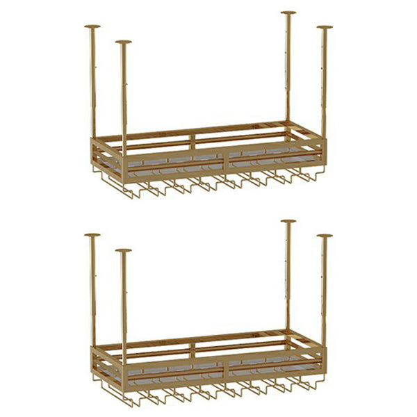 Soporte de vino de metal moderno botella de vino colgante y estante de vidrio para bar