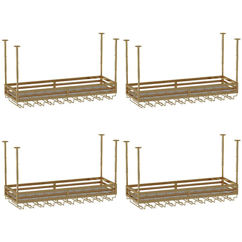 Modern Metal Wine Holder Hanging Wine Bottle & Glass Rack for Bar