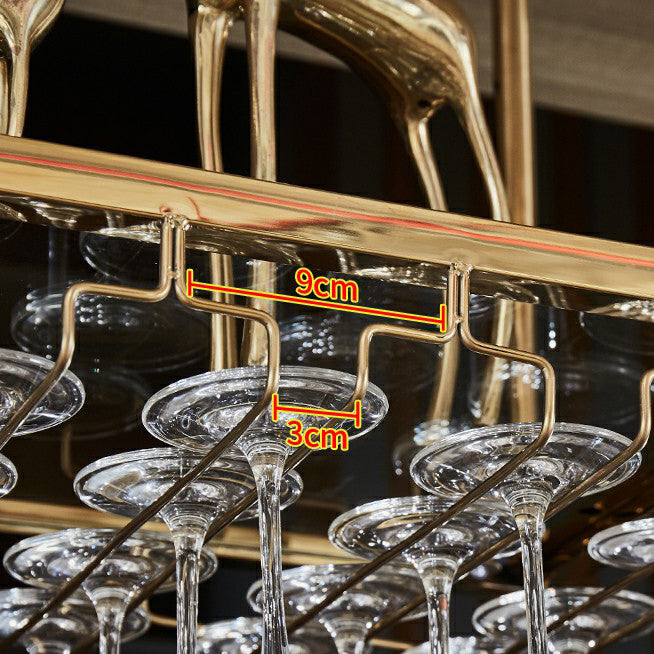 Soporte de vino de metal moderno botella de vino colgante y estante de vidrio para bar