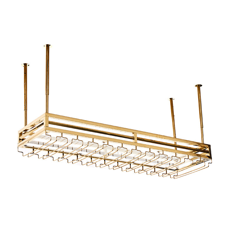 Soporte de vino de metal moderno botella de vino colgante y estante de vidrio para bar