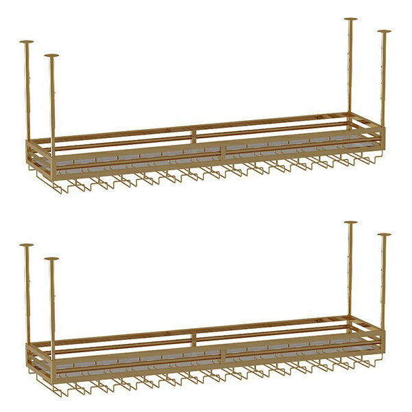 Porte-vin en métal moderne suspendu bouteille de vin et rack en verre pour bar