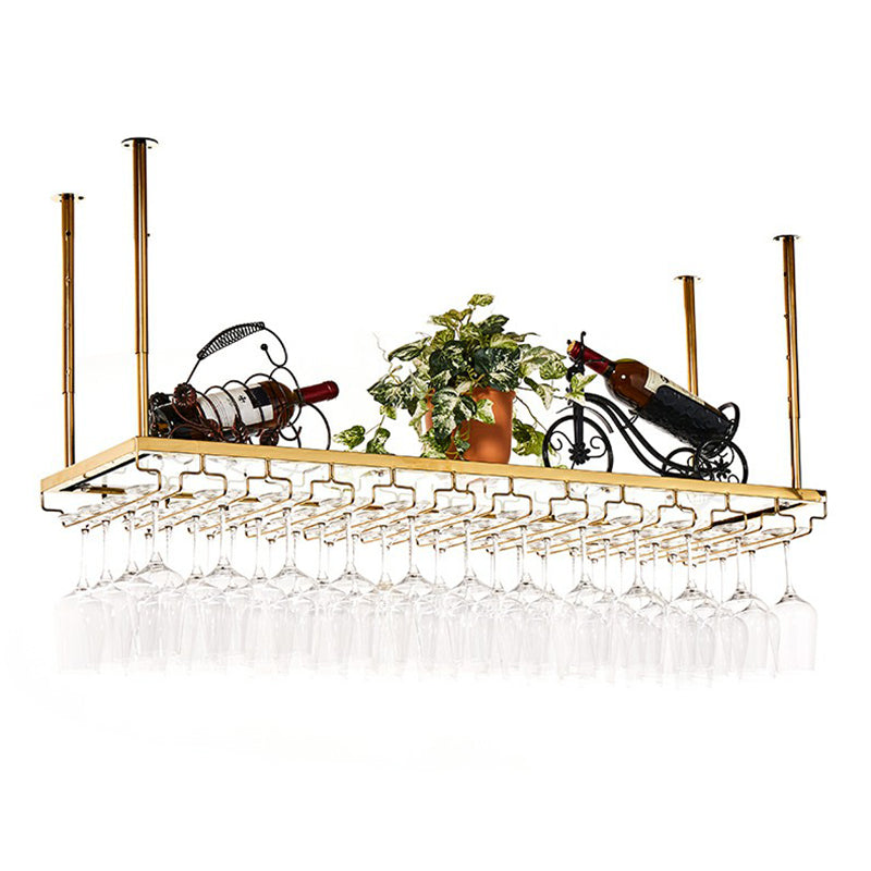 Porta di vino in metallo moderno bottiglia di vino sospesa e portabicchieri per bar