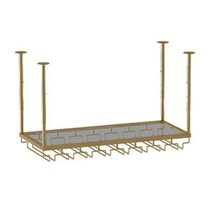 Porte-vin en métal moderne suspendu bouteille de vin et rack en verre pour bar