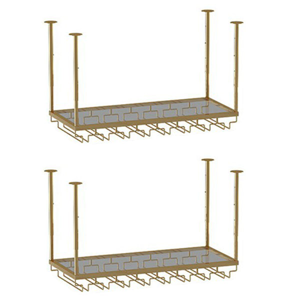 Soporte de vino de metal moderno botella de vino colgante y estante de vidrio para bar