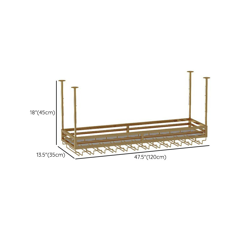 Soporte de vino de metal moderno botella de vino colgante y estante de vidrio para bar