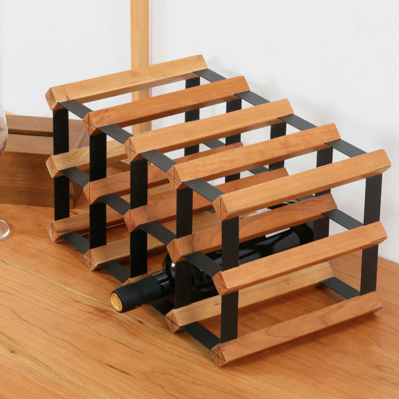 Portabottiglie da tavolo portabottiglie in legno massiccio per soggiorno