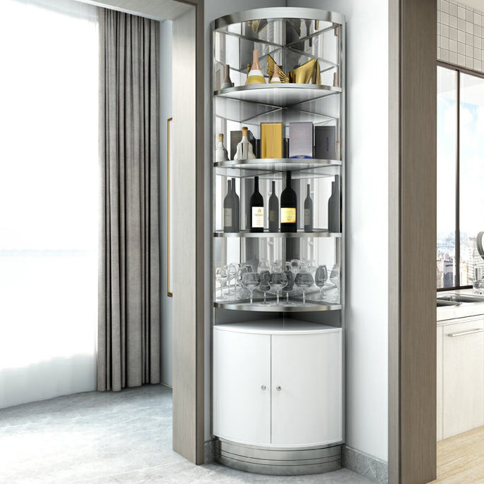 Stainless Steel Bottle Rack Modern Style Floor Bottle Wine Rack Silver Without Light Clearhalo 'furn' 'furn_wine_racks' 'Furniture' 'Kitchen & Dining Furniture' 'Wine Racks' 'wine_racks' 6793057