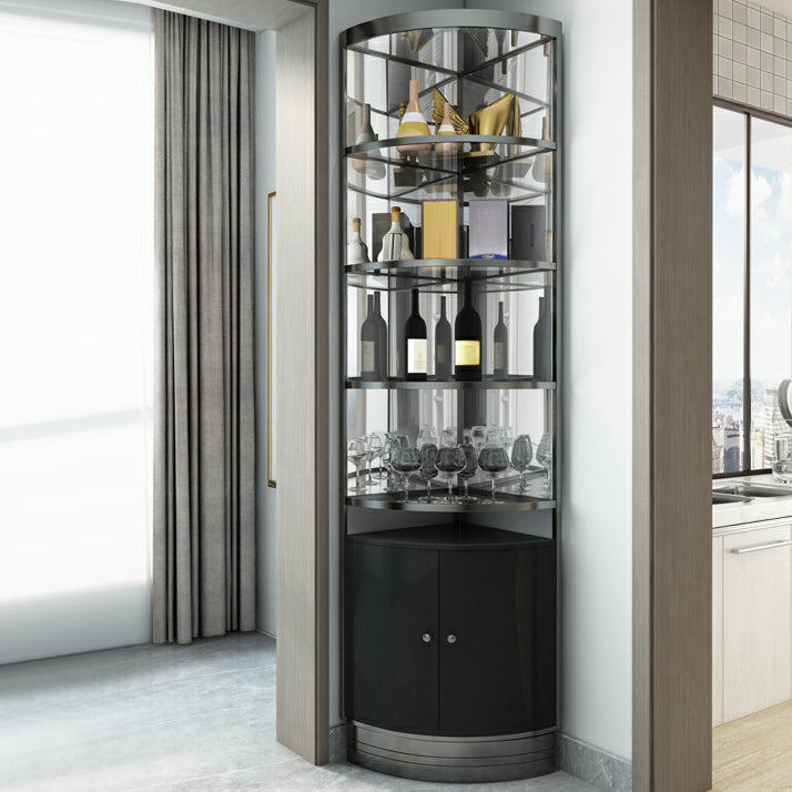 Stainless Steel Bottle Rack Modern Style Floor Bottle Wine Rack Black Without Light Clearhalo 'furn' 'furn_wine_racks' 'Furniture' 'Kitchen & Dining Furniture' 'Wine Racks' 'wine_racks' 6793061