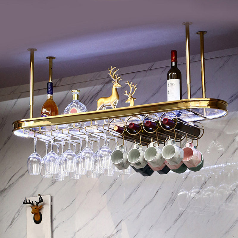 Modern Hanging Wine Rack Holder Stainless Steel Wine Rack in Gold Clearhalo 'furn' 'furn_wine_racks' 'Furniture' 'Kitchen & Dining Furniture' 'Wine Racks' 'wine_racks' 6793070