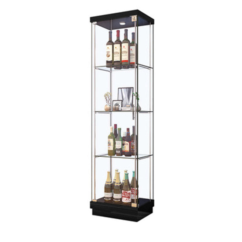 Modern Style Floor Bottle Wine Rack Stainless Steel Wine Bottle Holder 19"L x 14"W x 77"H Black Clearhalo 'furn' 'furn_wine_racks' 'Furniture' 'Kitchen & Dining Furniture' 'Wine Racks' 'wine_racks' 6793098