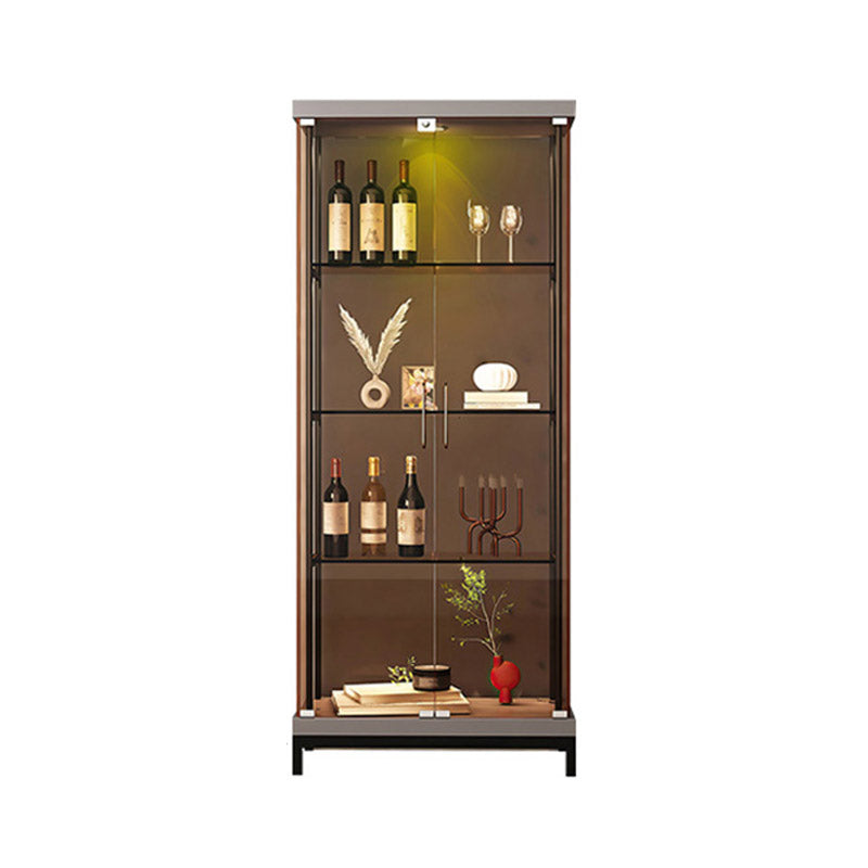 Modern Style Floor Bottle Wine Rack Stainless Steel Wine Bottle Holder 31.5"L x 15.4"W x 74.4"H Grey Clearhalo 'furn' 'furn_wine_racks' 'Furniture' 'Kitchen & Dining Furniture' 'Wine Racks' 'wine_racks' 6793101