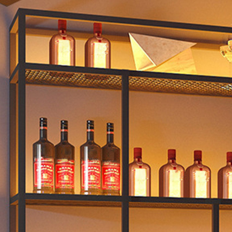 Scaffale per vino di ferro moderno a parete a parete portatore di vino in nero
