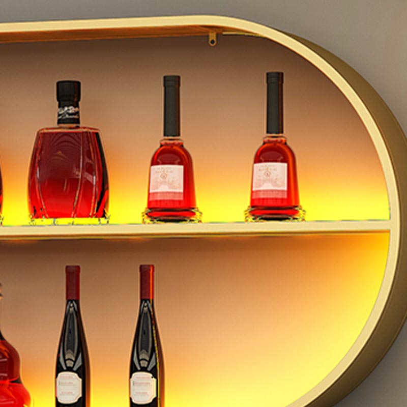 Scaffale di vino di ferro moderno a parete a parete rastrellatura con scaffale