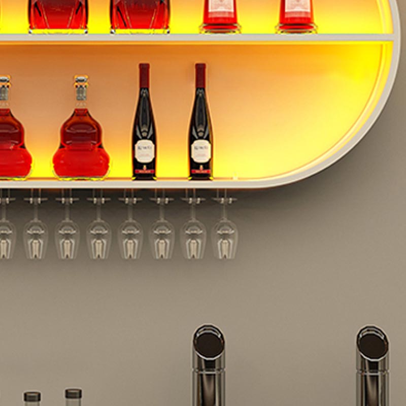 Scaffale di vino di ferro moderno a parete a parete rastrellatura con scaffale