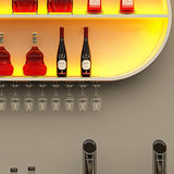 Iron Wine Shelf Modern Style Wall Mounted Wine Holder Rack with Shelf