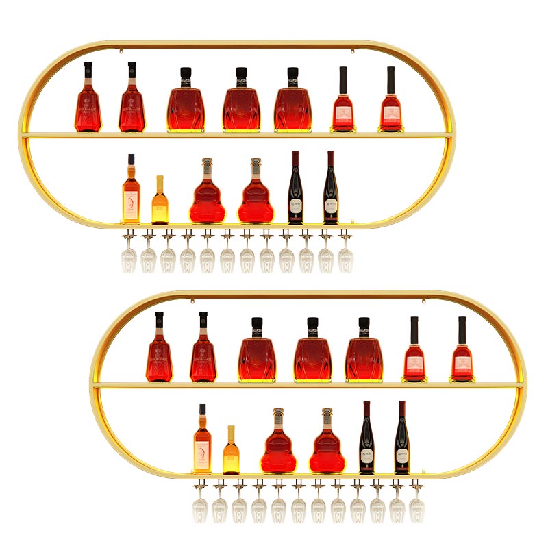 Scaffale di vino di ferro moderno a parete a parete rastrellatura con scaffale