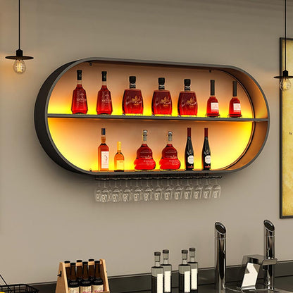 Scaffale di vino di ferro moderno a parete a parete rastrellatura con scaffale