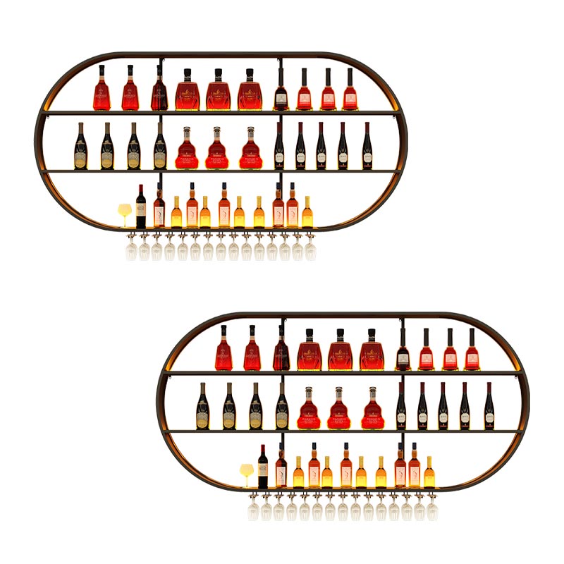Scaffale di vino di ferro moderno a parete a parete rastrellatura con scaffale