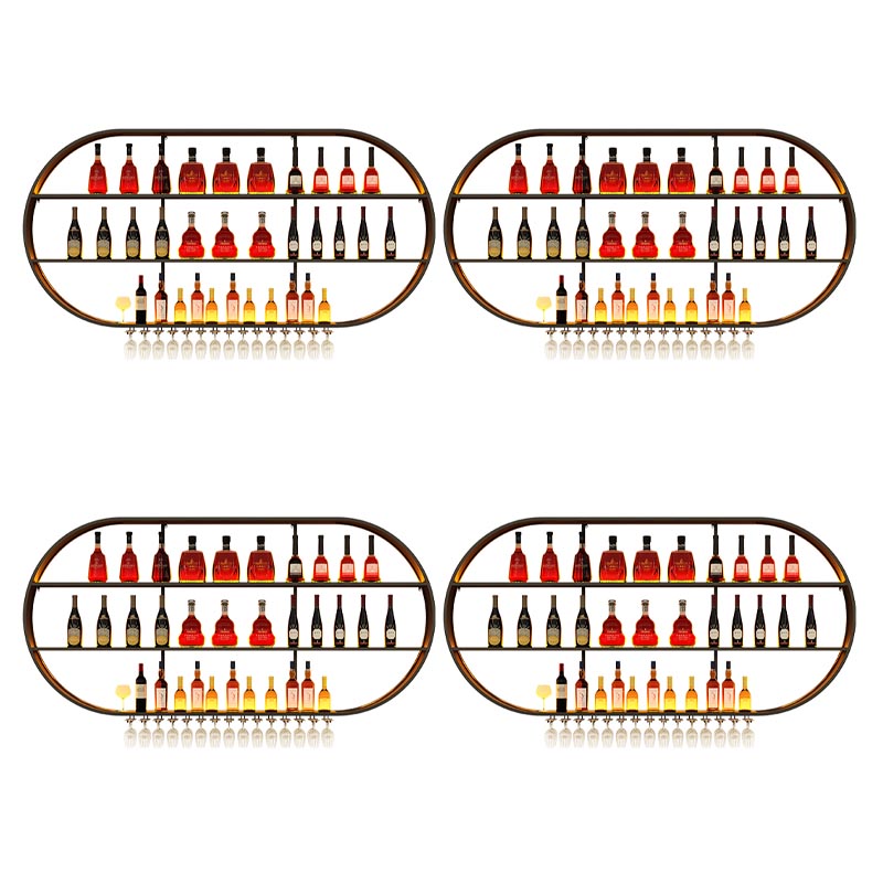 Scaffale di vino di ferro moderno a parete a parete rastrellatura con scaffale