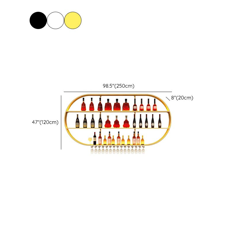 Scaffale di vino di ferro moderno a parete a parete rastrellatura con scaffale