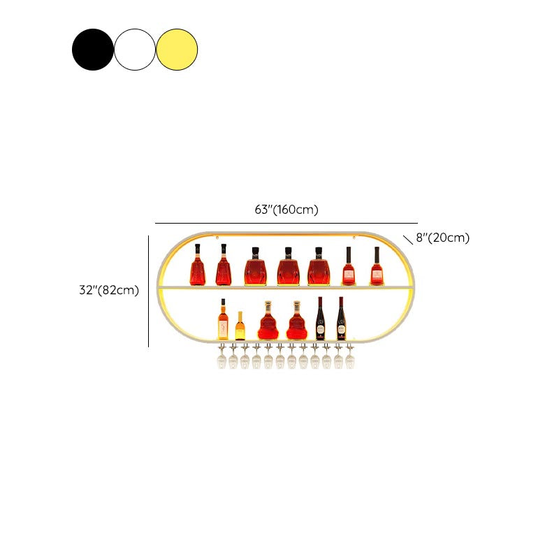 Scaffale di vino di ferro moderno a parete a parete rastrellatura con scaffale