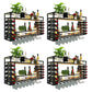 Iron Wine Rack Modern Style Wall Mounted Wine Holder Rack with Shelf Black 4 Piece Set Clearhalo 'furn' 'furn_wine_racks' 'Furniture' 'Kitchen & Dining Furniture' 'Wine Racks' 'wine_racks' 6793160