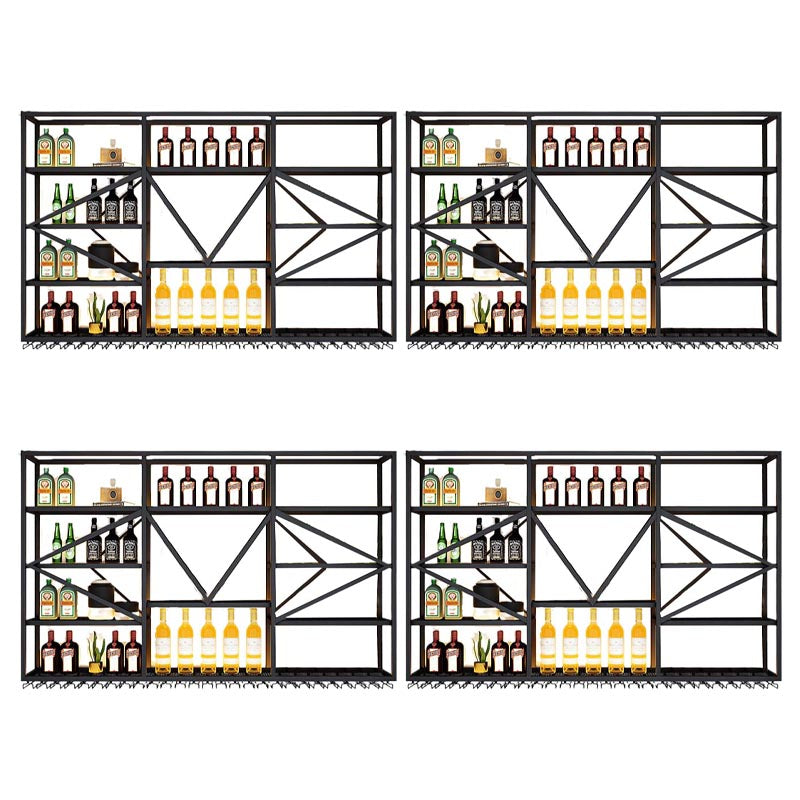 壁掛け鉄ワインラックモダンスタイルのワインホルダーラックブラック