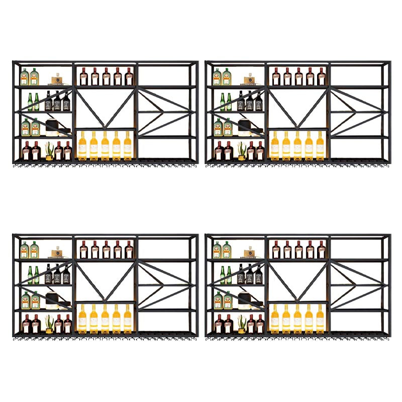 壁掛け鉄ワインラックモダンスタイルのワインホルダーラックブラック